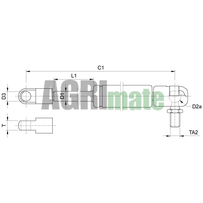 Technical drawing for GAS STRUT