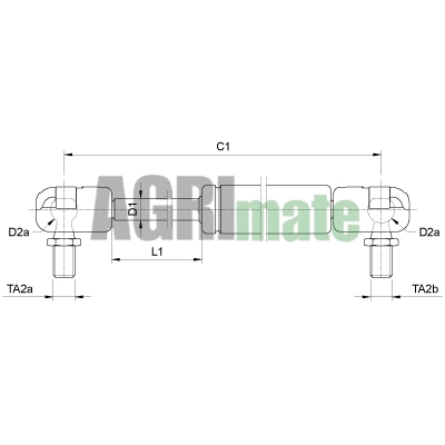 Technical drawing for GAS STRUT