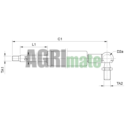 Technical drawing for GAS STRUT
L 610 MM – 140 N