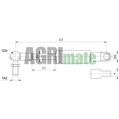 Technical drawing for GAS STRUT