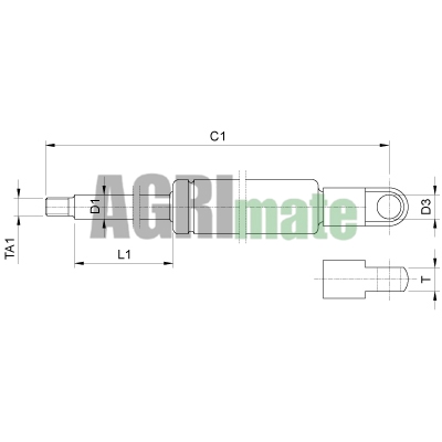 Technical drawing for GAS STRUT