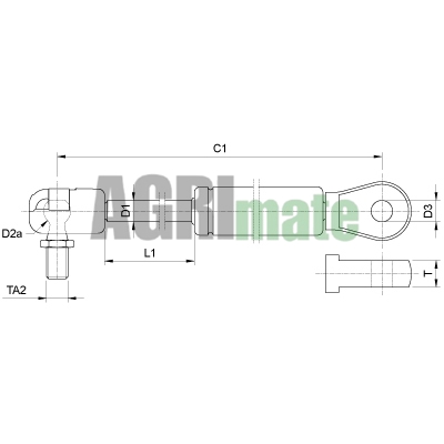 Technical drawing for GAS STRUT