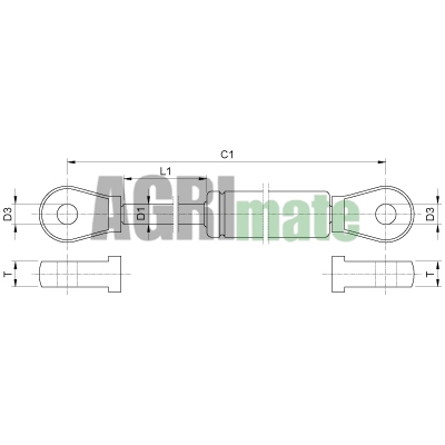 Technical drawing for GAS STRUT