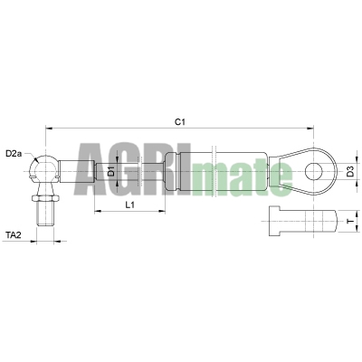 Technical drawing for GAS STRUT