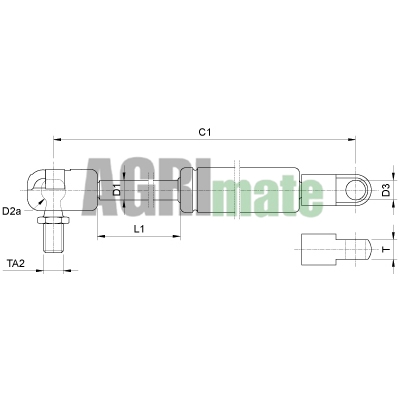 Technical drawing for GAS STRUT