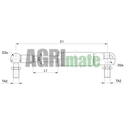 Technical drawing for GAS STRUT