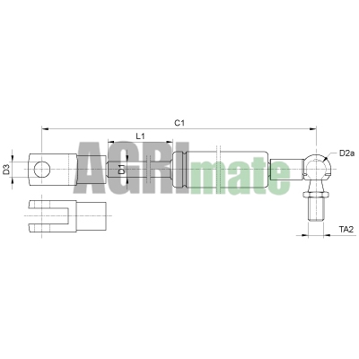Technical drawing for GAS STRUT