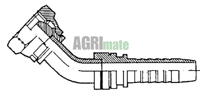 Technical drawing for SWAGE NIPPLE BSPP 60° CONE – FEMALE – 45°
1/4”-19 – Hose Ø 1/4”