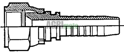 Technical drawing for SWAGE NIPPLE JIC 37° – FEMALE
7/16” – HOSE 3/16”