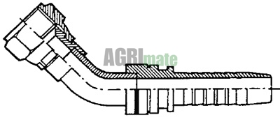 Technical drawing for SWAGE NIPPLE JIC 37° – FEMALE – 45°
1”5/8 – HOSE 1”