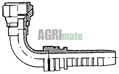 Technical drawing for SWAGE NIPPLE JIC 37° – FEMALE – 90°
1/2” – HOSE 5/16”