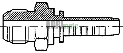 Technical drawing for SWAGE NIPPLE JIC 37° – MALE
9/16” – HOSE 1/4”