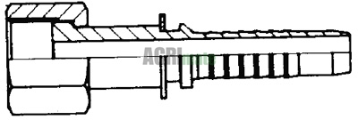 Technical drawing for SWAGE NIPPLE ORFS – FEMALE
11/16” – HOSE 5/16”