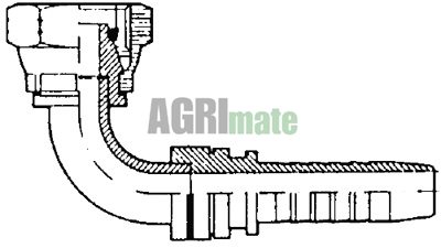 Technical drawing for SWAGE NIPPLE METRIC 24° CONE S TYPE – FEMALE – 90°
M14 X 1.5 – HOSE 1/4”