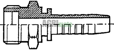 Technical drawing for SWAGE NIPPLE ORFS – MALE
9/16” – HOSE 1/4”