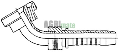 Technical drawing for SAE FLANGE CODE 61 – 3000 PSI – 45°
25.4 – HOSE 1”
