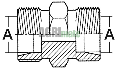 Technical drawing for RACCORD UNION DOUBLE MALE