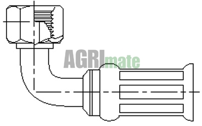 Technical drawing for 3/8 90° FEMALE KRIMP