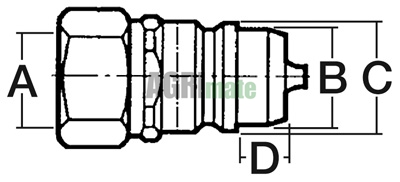 Technical drawing for ISO QUICK COUPLING
MALE – 3/8 BSP