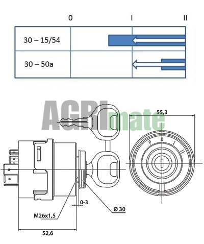Technical drawing for IGNITION SWITCH