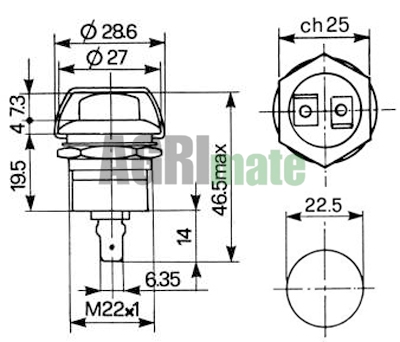 Technical drawing for PUSH BUTTON
