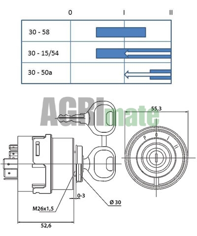 Technical drawing for IGNITION SWITCH