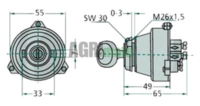 Technical drawing for IGNITION SWITCH