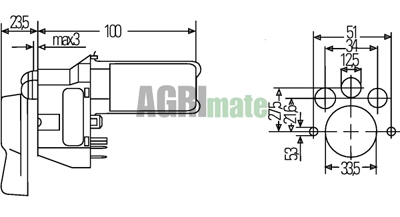 Technical drawing for HAZARD WARNING SWITCH