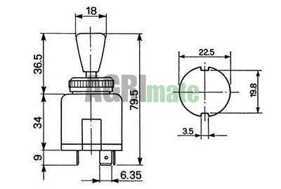 Technical drawing for INDICATOR SWITCH