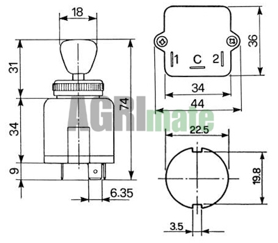 Technical drawing for INDICATOR SWITCH