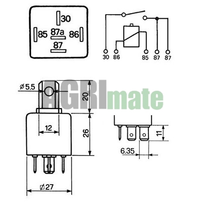 Technical drawing for RELAY
12V – 40A