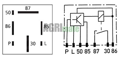 Technical drawing for PREHEATING RELAY
12V – 70A
