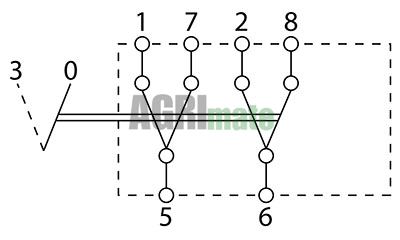 Technical drawing for SWITCH + REVERSE
2 POSITIONS