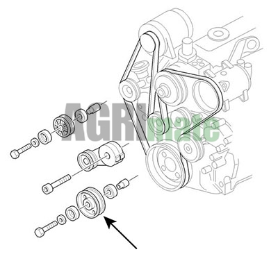 Technical drawing for BELT TENSIONER PULLEY