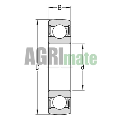 Technical drawing for Y-BEARINGS STD INNER RING
1726208-2RS1