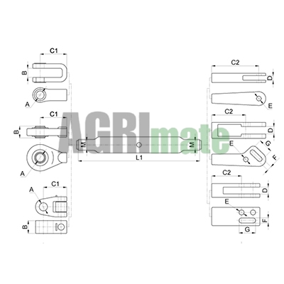Technical drawing for LEVELING ARM
L 680/860 MM – Ø 25 X 83.1 MM