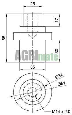 Technical drawing for PIVOT PIN