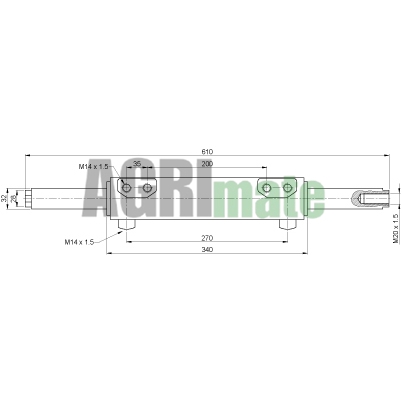 Technical drawing for STEERING CYLINDER