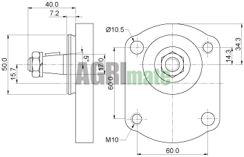 Technical drawing for DOUBLE HYDRAULIC PUMP
25 + 11 CC