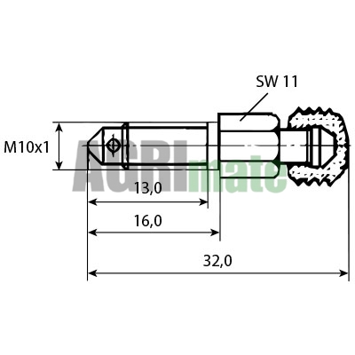 Technical drawing for BLEEDER SCREW