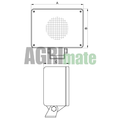Technical drawing for WORK LIGHT
H3 – 24V – 112 x 102 x 94 mm