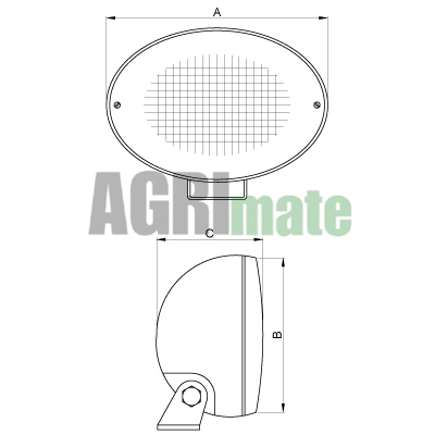 Technical drawing for LED WORK LIGHT
24W – 1800 lm