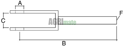 Technical drawing for LEVELLING FORK
L 415 MM – Ø 29 MM – WITH THREADED SHAFT
