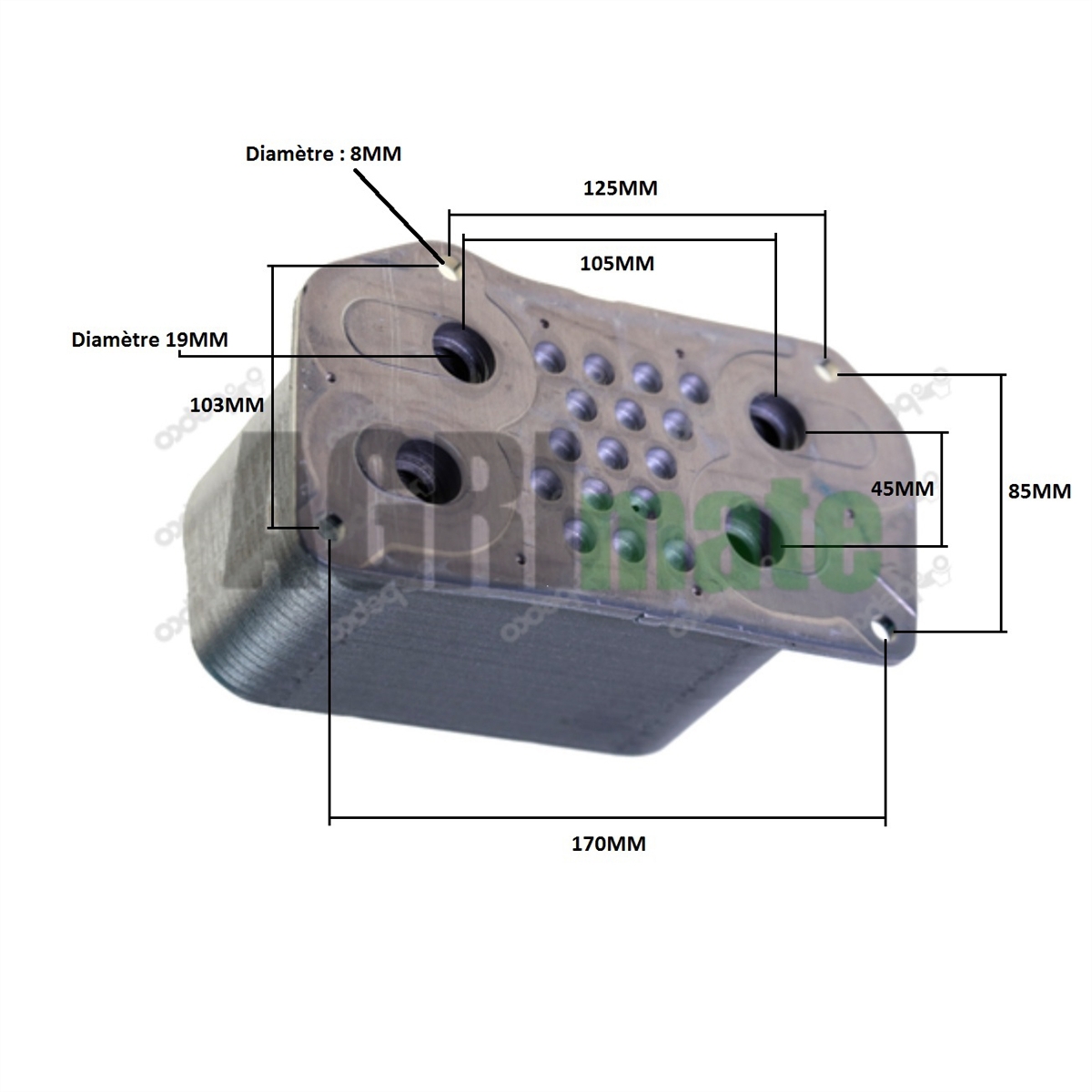 Technical drawing for OIL COOLER