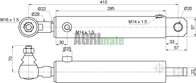 Technical drawing for STEERING CYLINDER