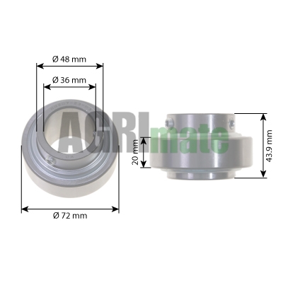 Technical drawing for BALL JOINT BEARING
Ø 36 x 72 x 43.9 mm