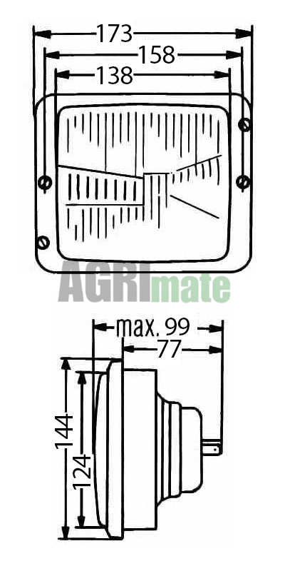 Technical drawing for HEADLIGHT OPTIC
FRONT