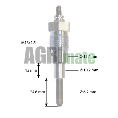 Technical drawing for HEATER PLUG
10.5V – M18 X 1.5 – L 87.5 MM