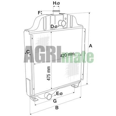 Technical drawing for RADIATOR