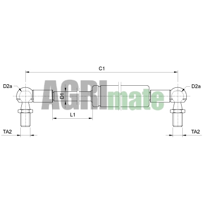 Technical drawing for GAS STRUT